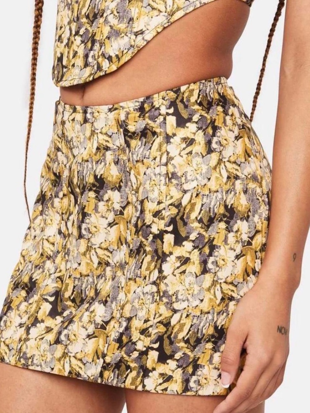 Lioness Revolve Venetian Corset Mini Skirt Floral Print Y2K Festival Party ๐S - Picture 14 of 14